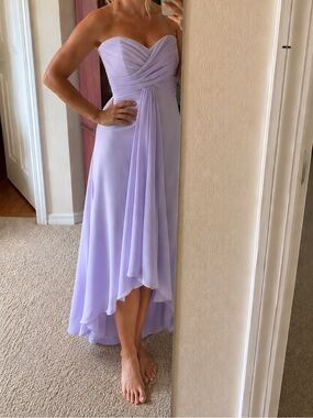 David's Bridal Strapless Lavender Dress